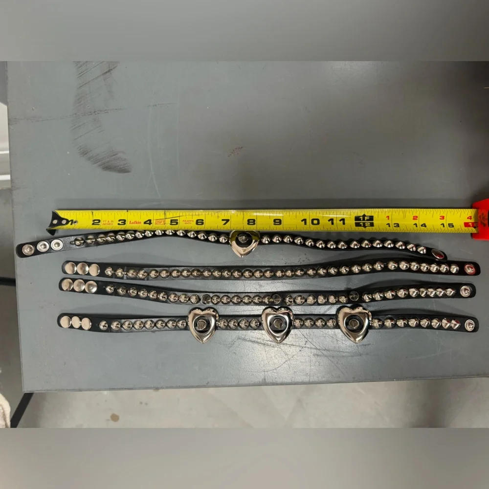 Lot of punk chokers collar and bracelets - 4 necklaces, 3 bracelets - Picture 9 of 15